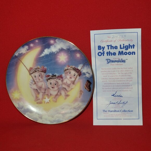 Vintage Dreamsicles By The Light of the Moon Angel Cherub Collectible Plate 1994 - Picture 4 of 12
